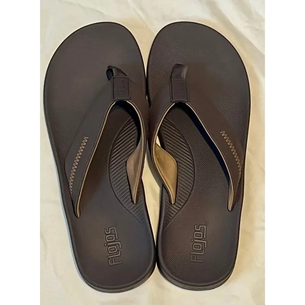 Flojos Brown Memory Foam Flip Flop Sandals Men's Size 11 NWOT